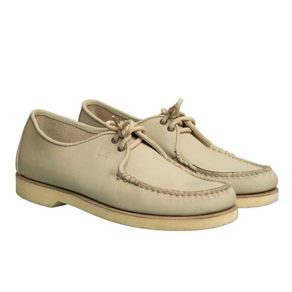 Mens Vintage Designer Sperry Captain\'s Casual Lace-Up Oxford Loafers -Cream -EUC main image 13